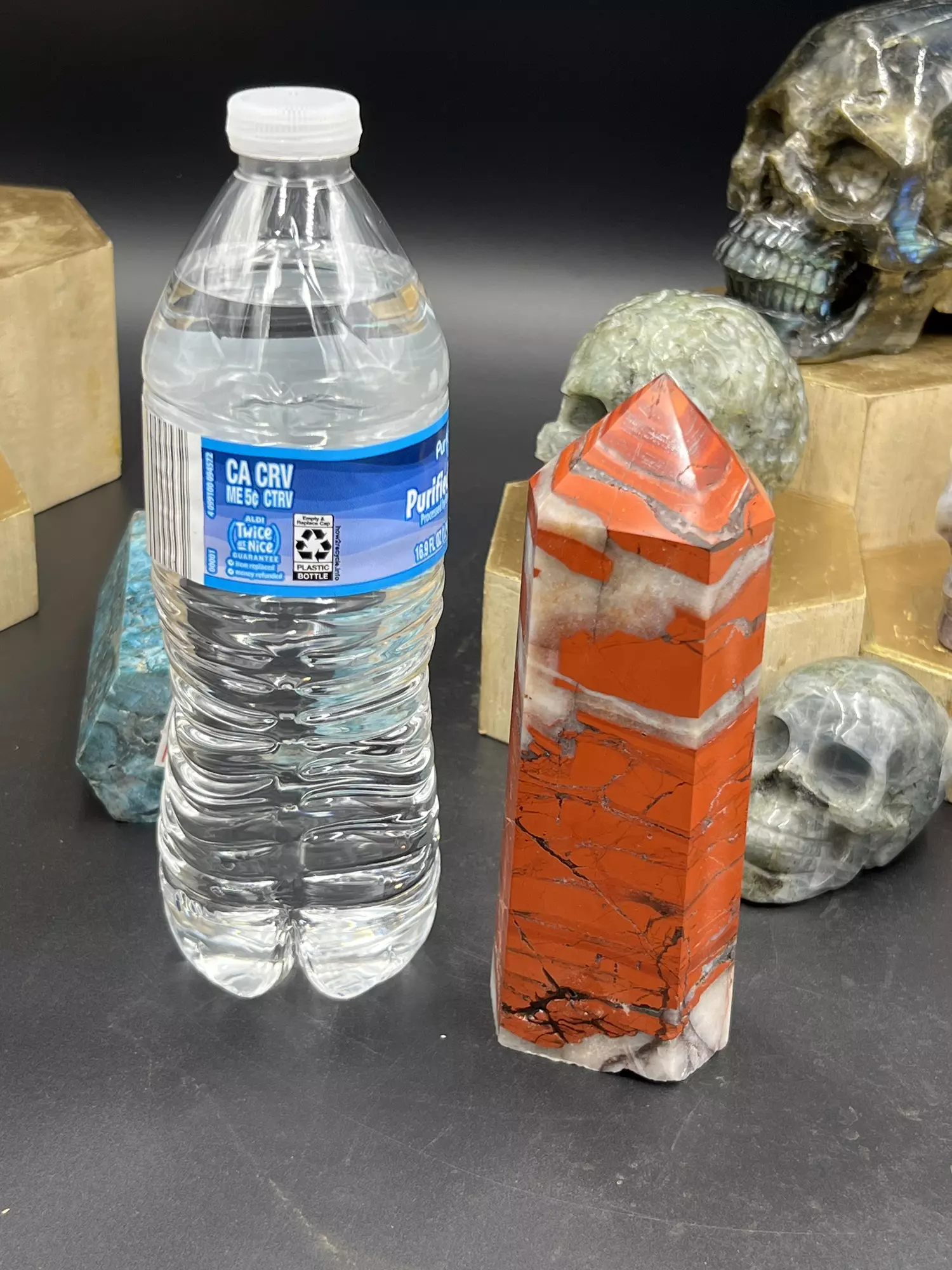 plant/Red jasper & Quartz large tower -0