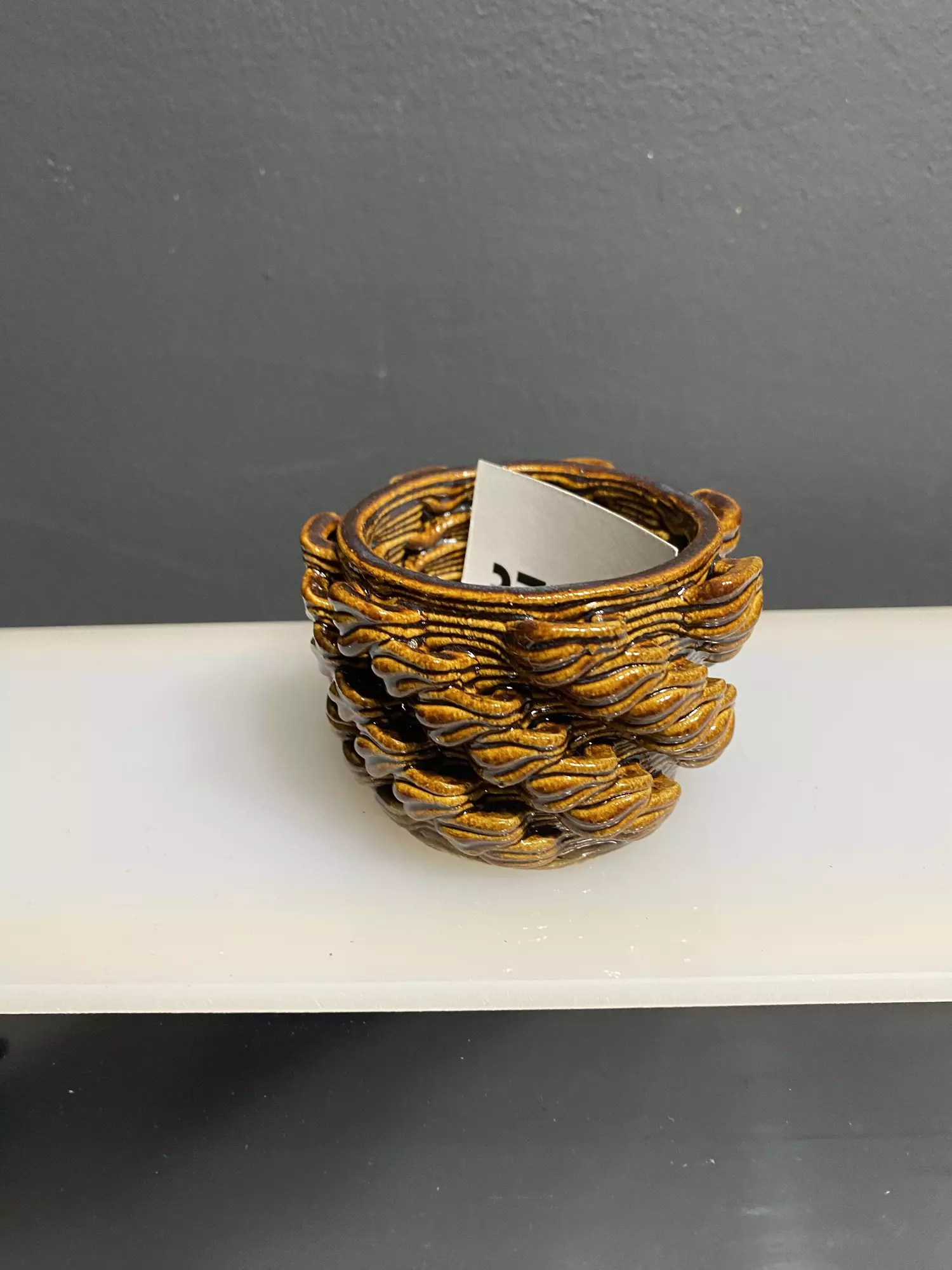 plant/2” Pentograph 3-D Loopy Pot Iron Lustre-0