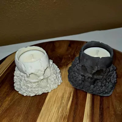 plant/Cinnamon, Clove, Patchouli Skull Candle white-0-thumbnail