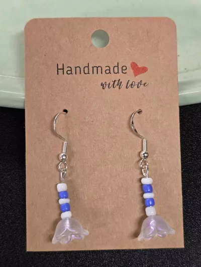 plant/Handmade Earings Sterling Silver Hardware -0-thumbnail