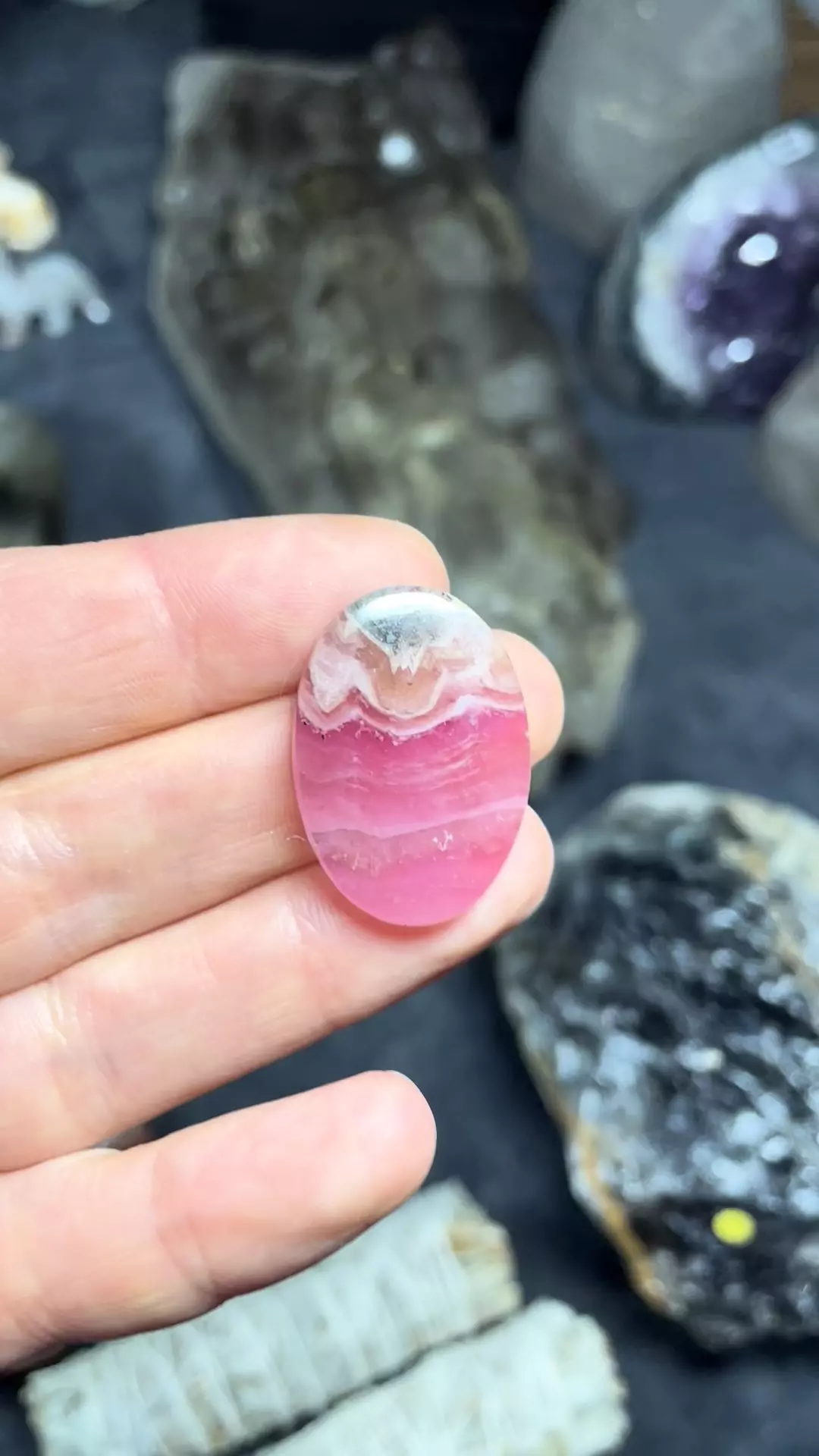 plant/Cobaltian calcite cab (no hole)-0