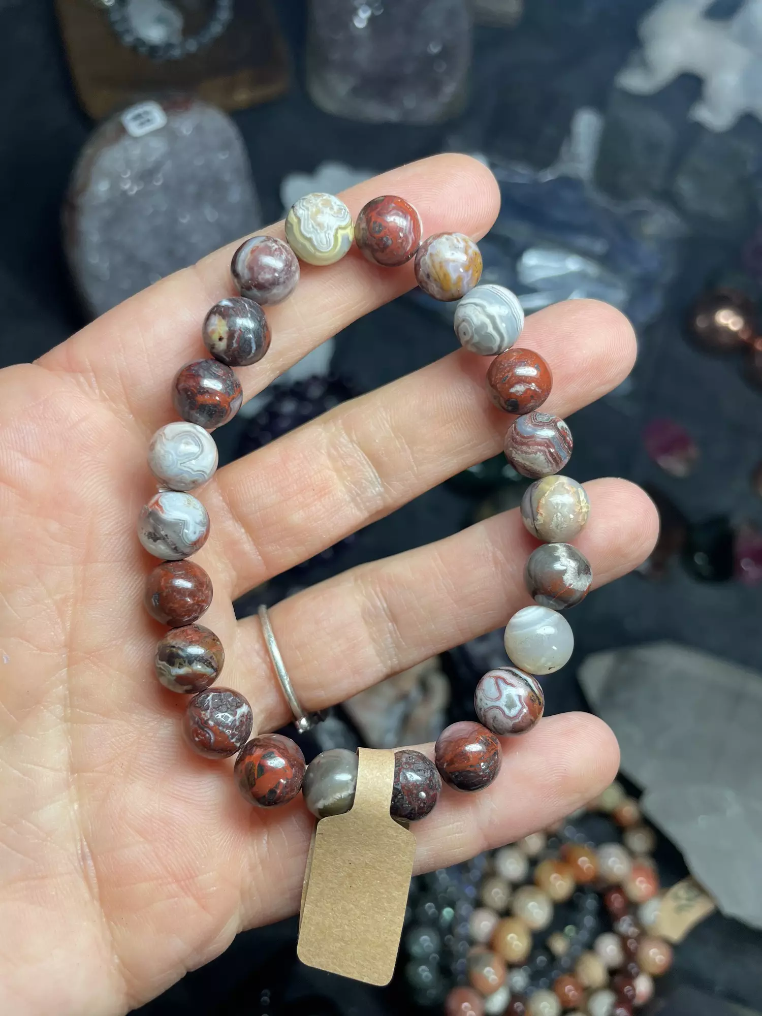 plant/Mexican lace agate bracelet-0