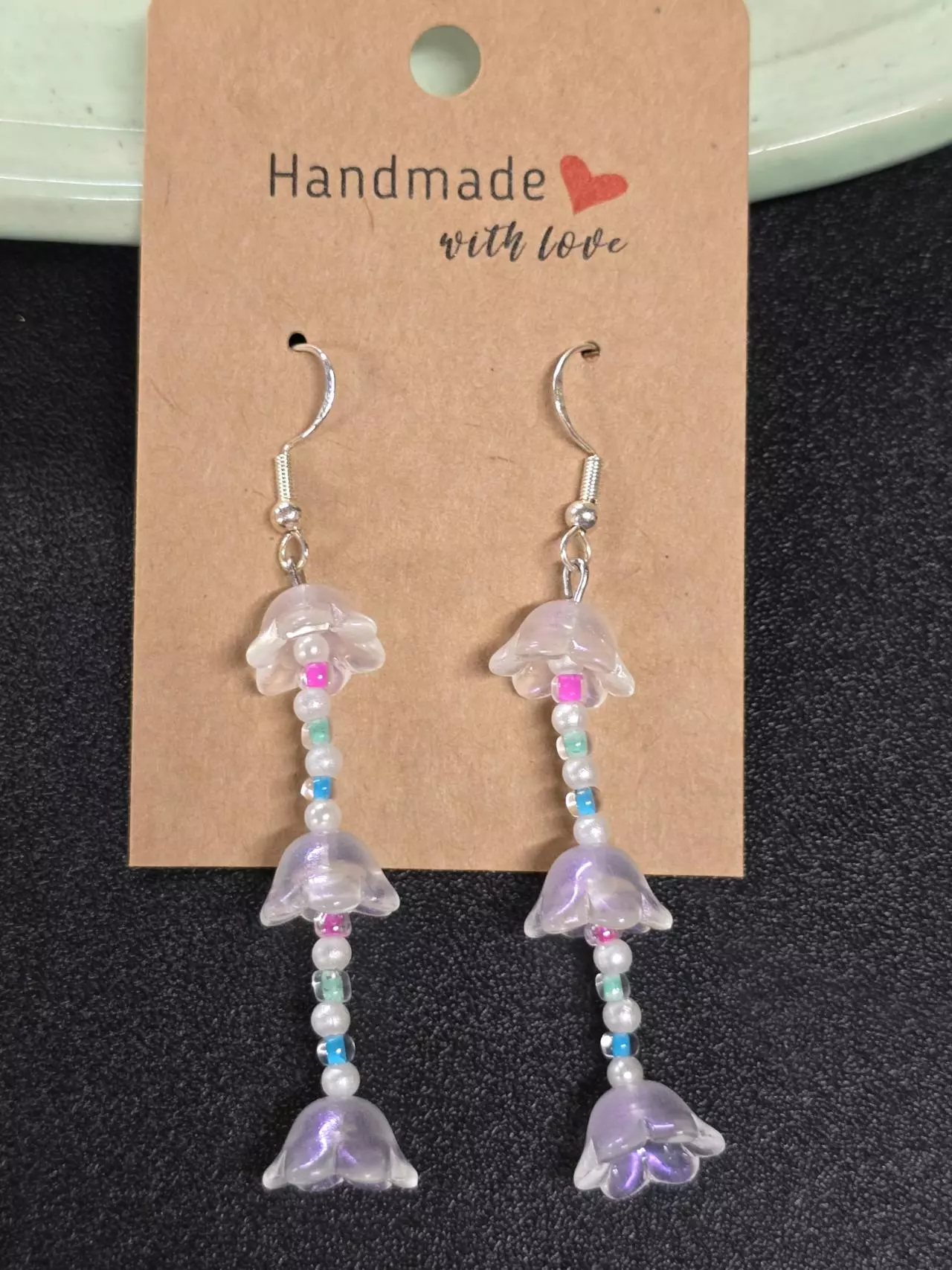 plant/Handmade Earings Sterling Silver Hardware -0