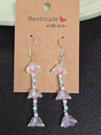 plant/Handmade Earings Sterling Silver Hardware -0-thumbnail