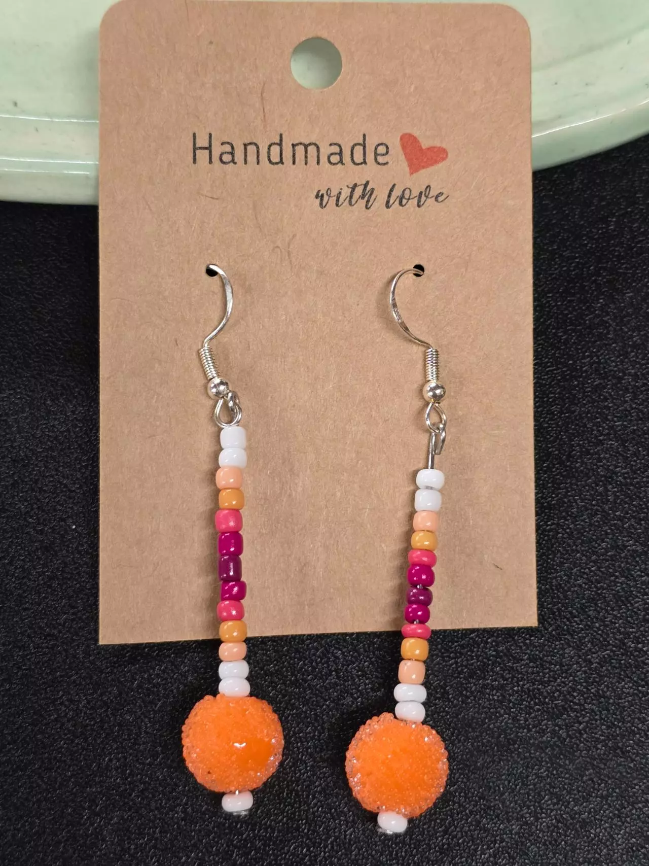 plant/Handmade Earings Sterling Silver Hardware -0