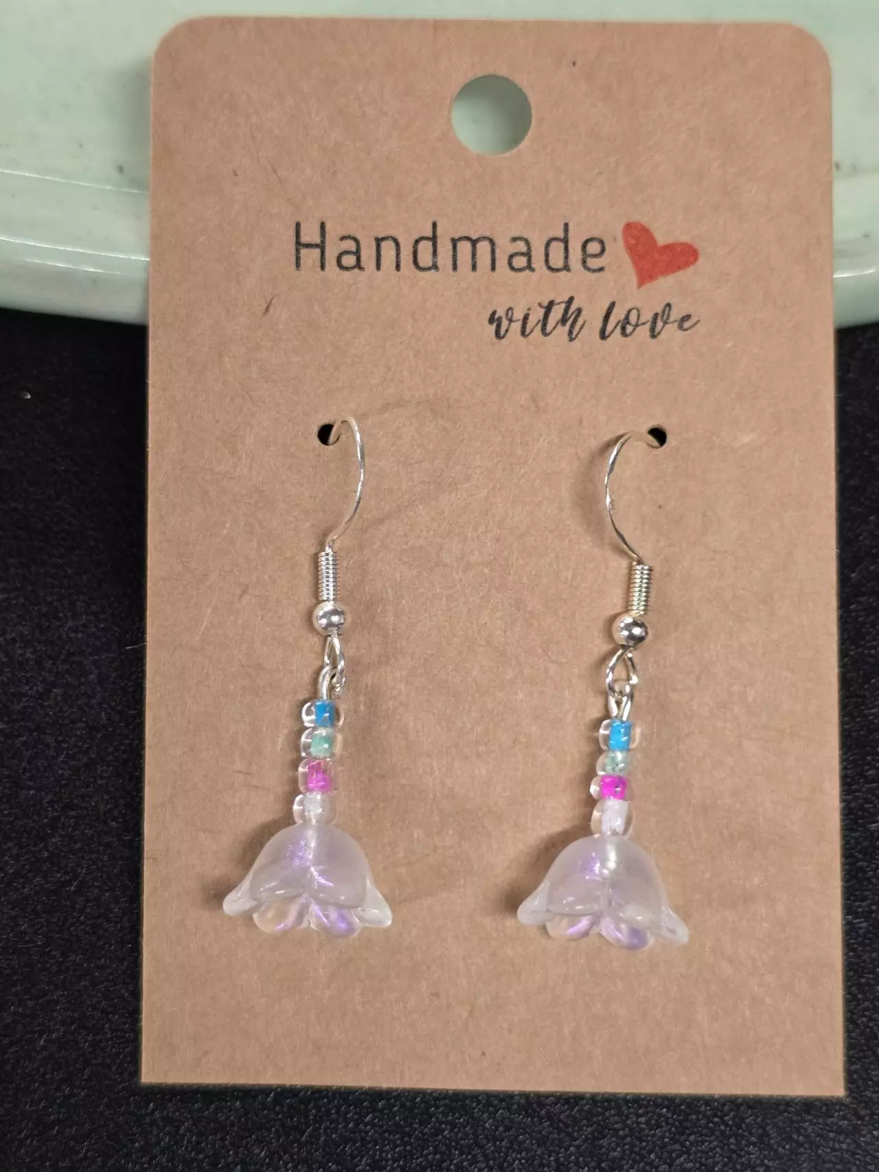 plant/Handmade Earings Sterling Silver Hardware -0