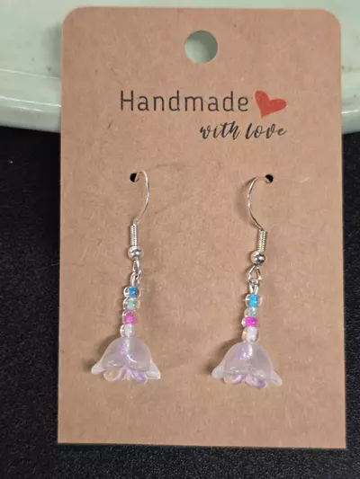 plant/Handmade Earings Sterling Silver Hardware -0-thumbnail