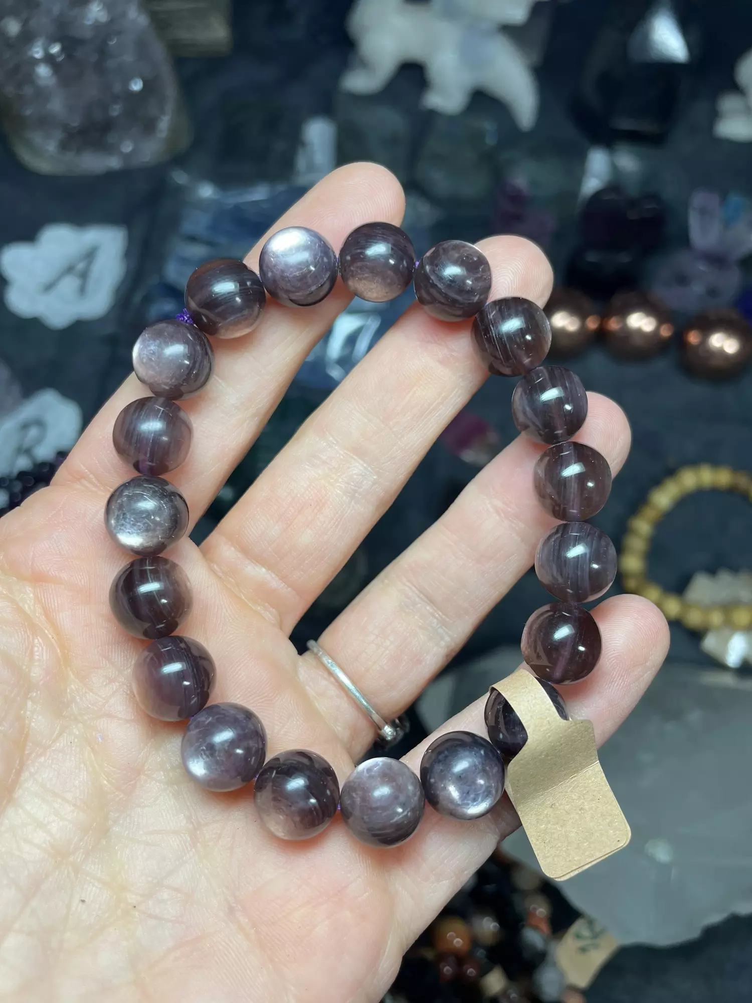 plant/Gem lepidolite bracelet-0
