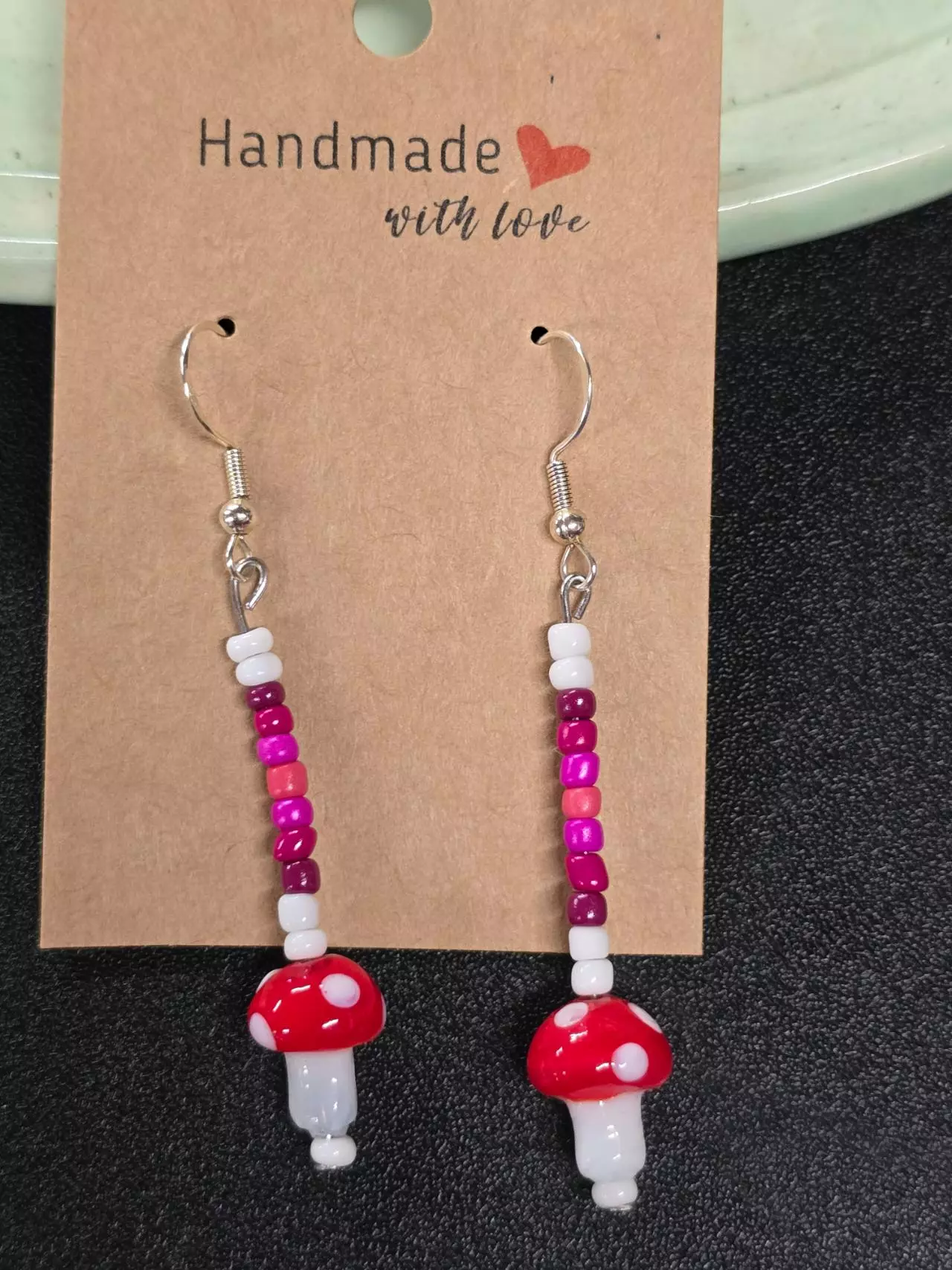 plant/Handmade Earings Sterling Silver Hardware -0