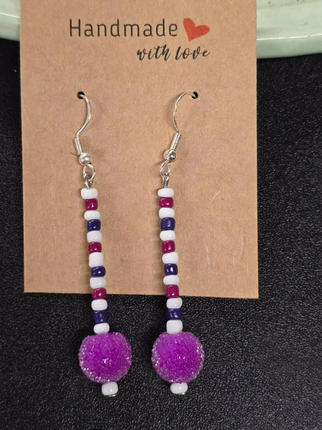 plant/Handmade Earings Sterling Silver Hardware -0