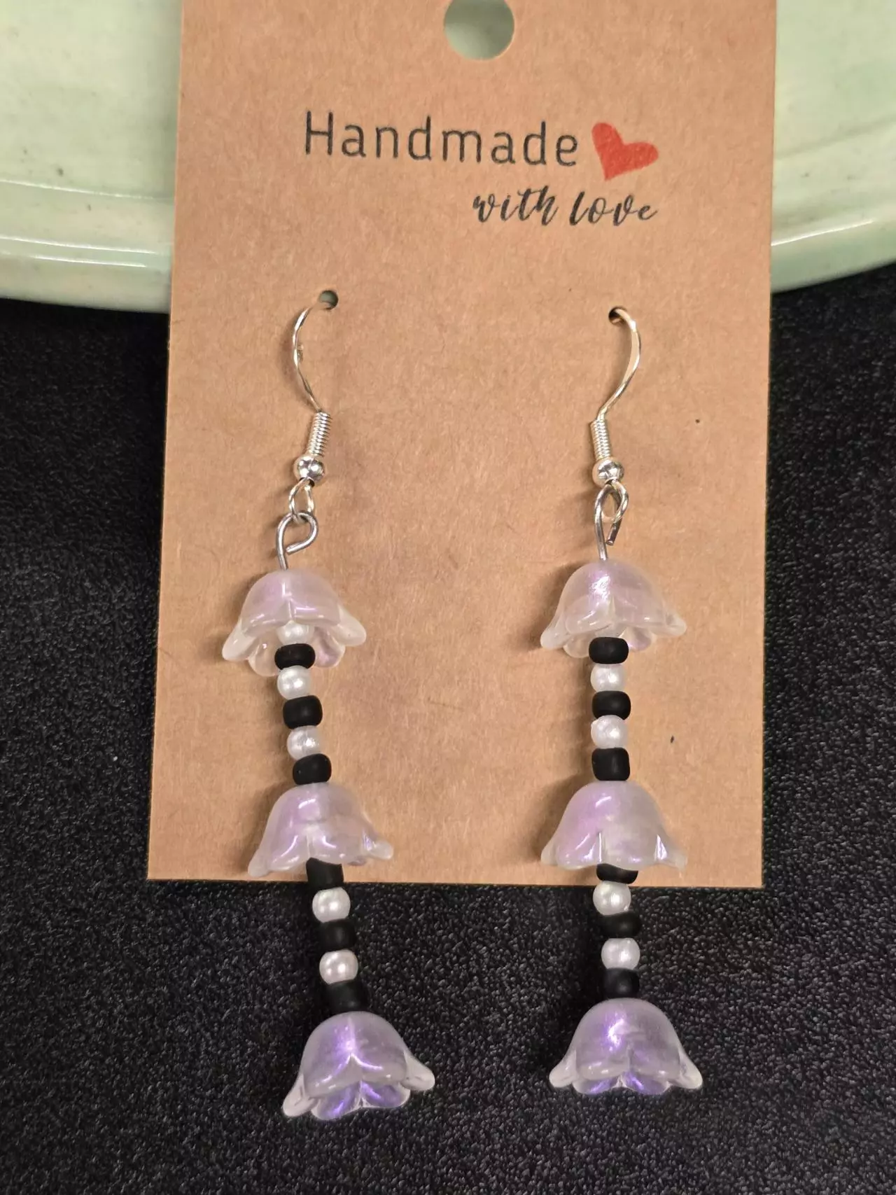 plant/Handmade Earings Sterling Silver Hardware -0