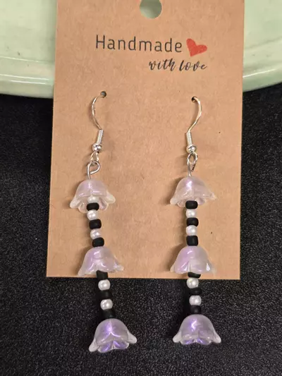 plant/Handmade Earings Sterling Silver Hardware -0-thumbnail