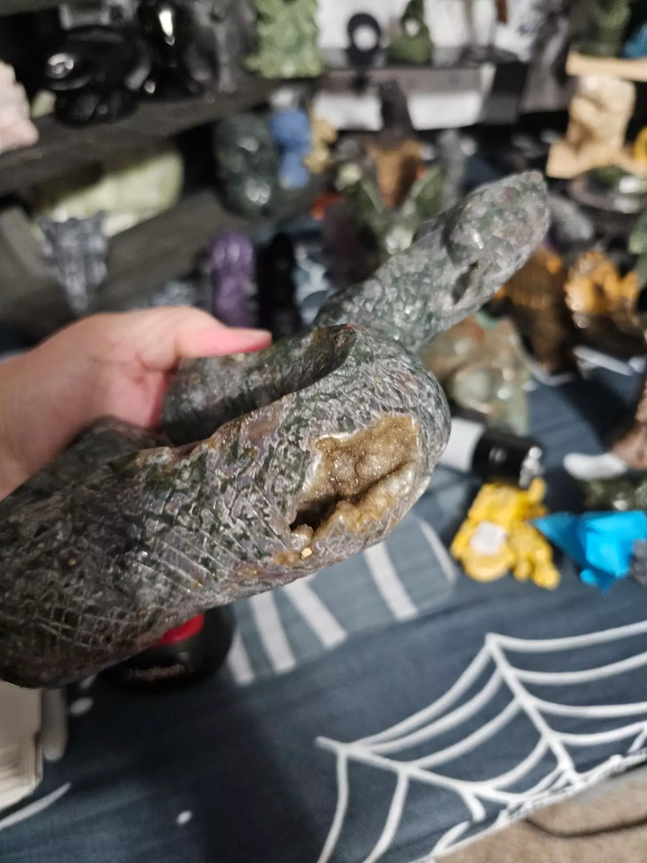 plant/Moss Agate Snake, 10 1/2 inches long-3