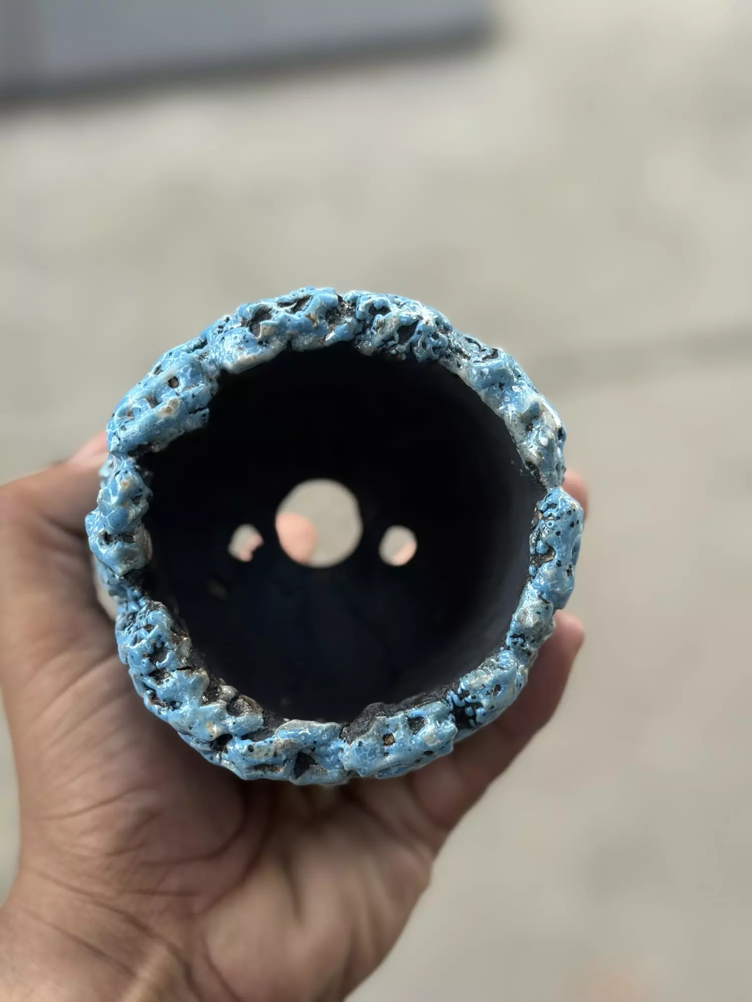 plant/Smooth Blue crackle 3.75x3.5H-1