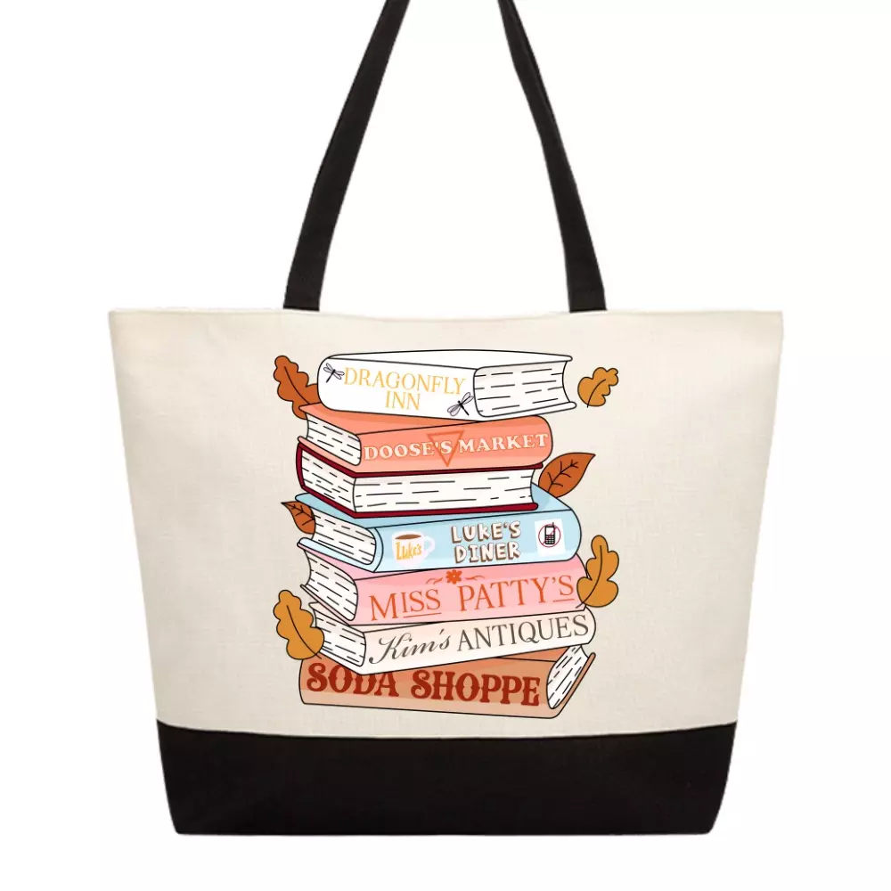 plant/Gilmore girls bookstack tote-0