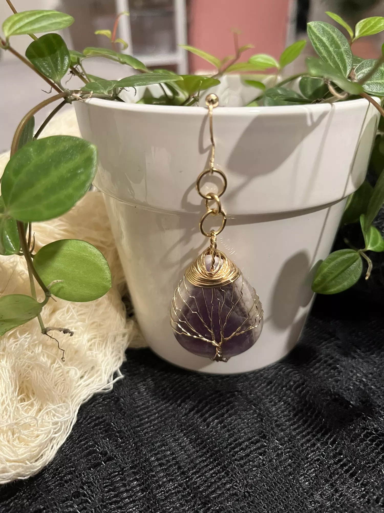 plant/Amethyst tree of life pot charm-0