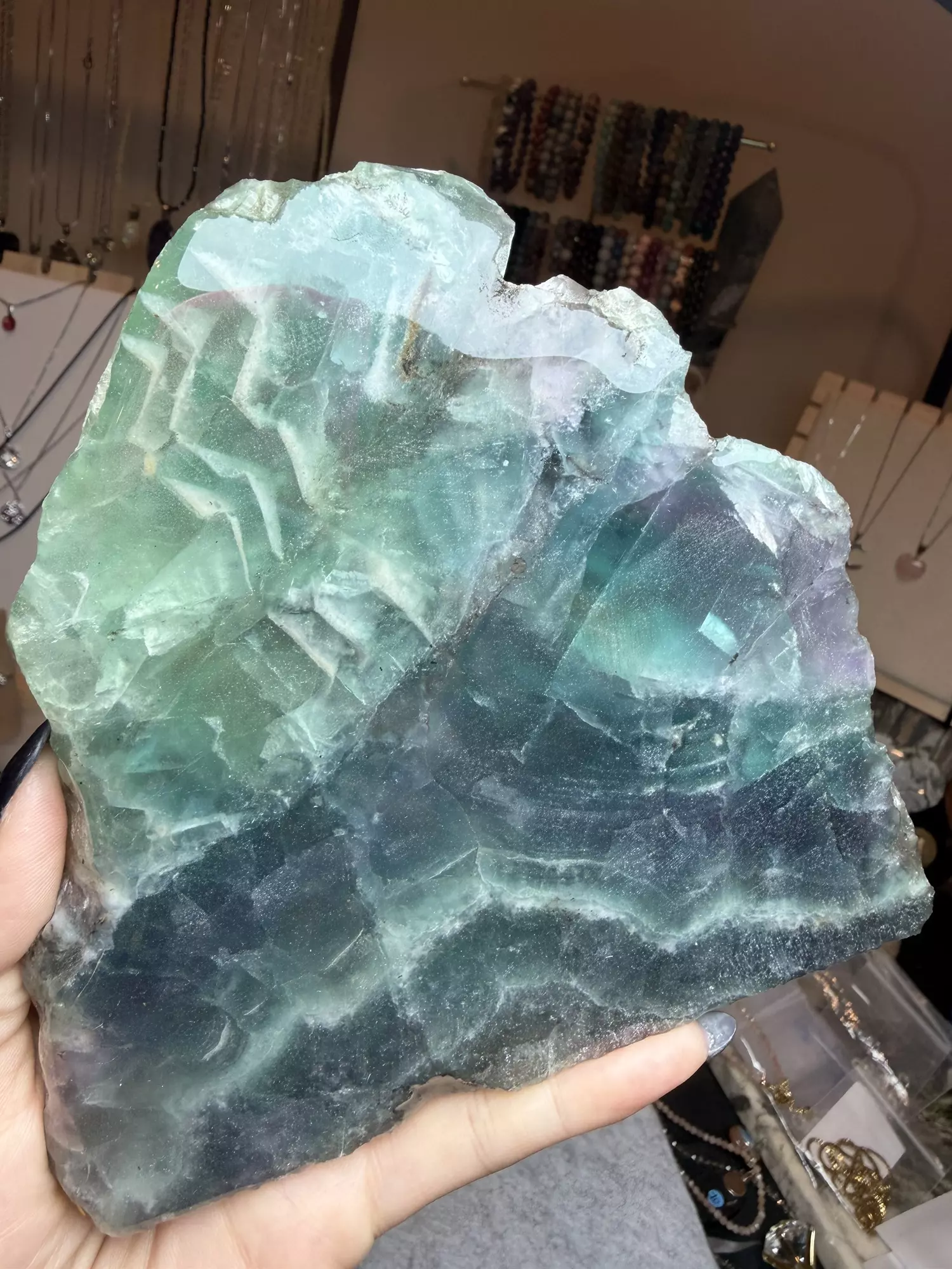 plant/large fluorite slab-1