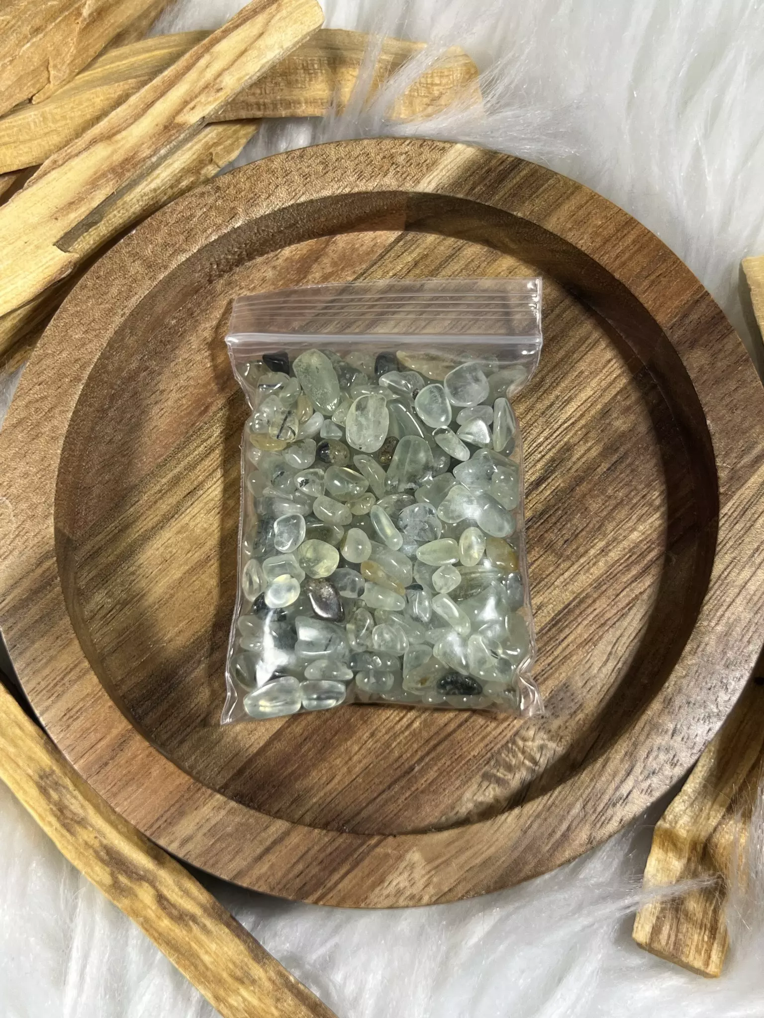 plant/Prehnite with Epidote Chips-0