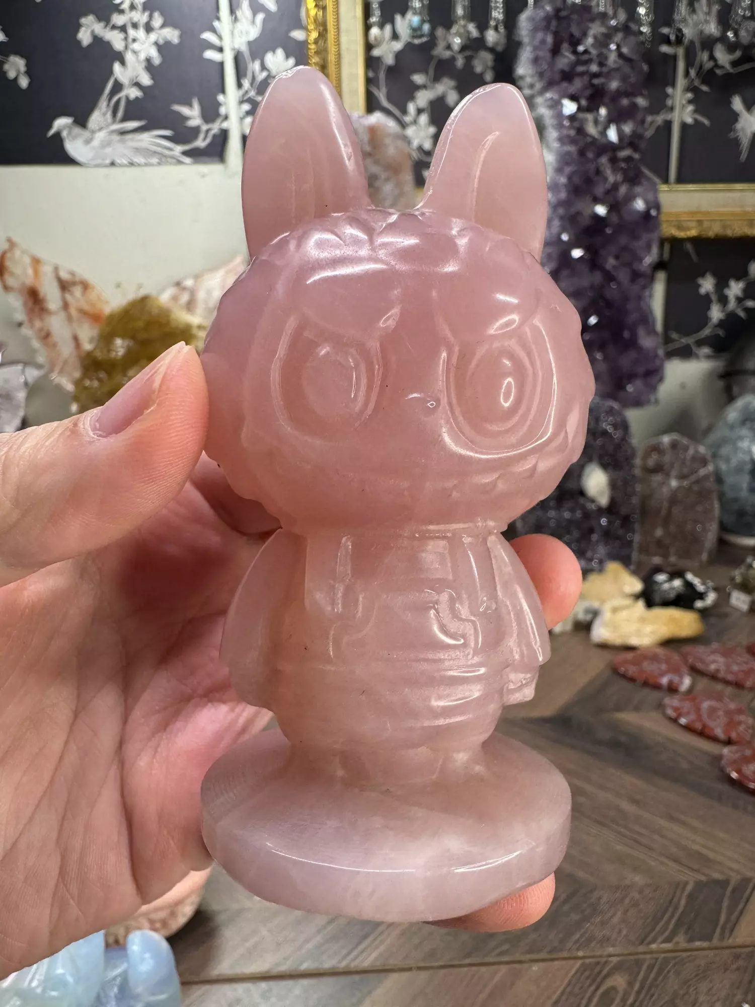 plant/$80| HQ Rose Quartz Labubu-0