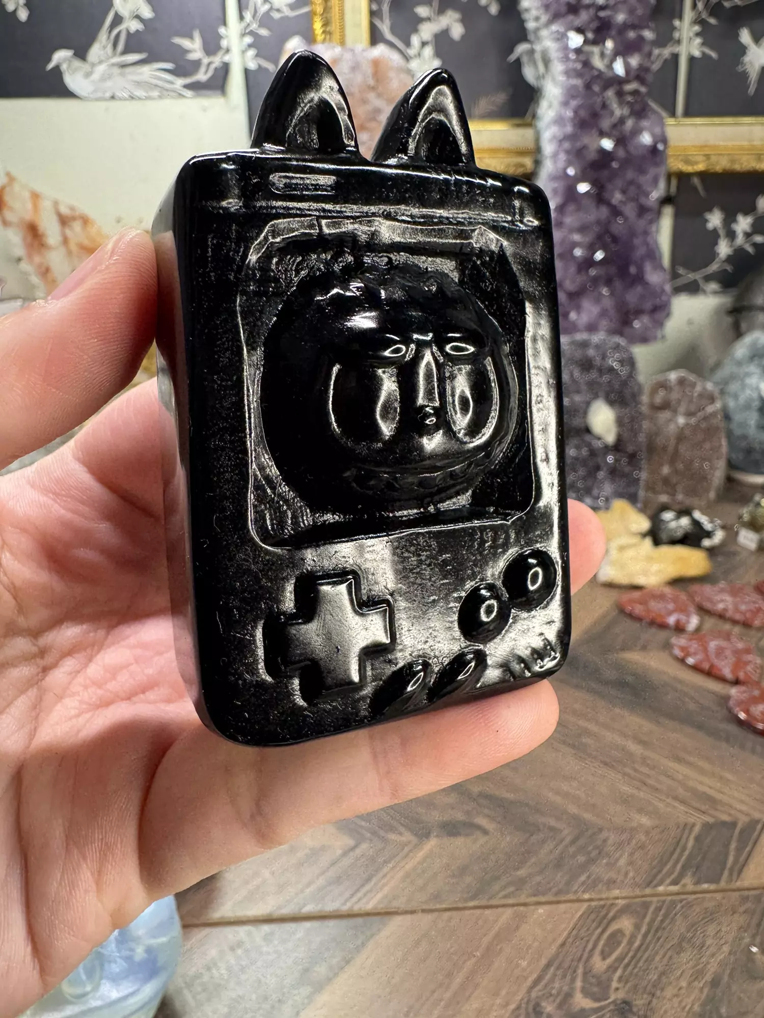 plant/$20| Gaming Labubu - Obsidian-0