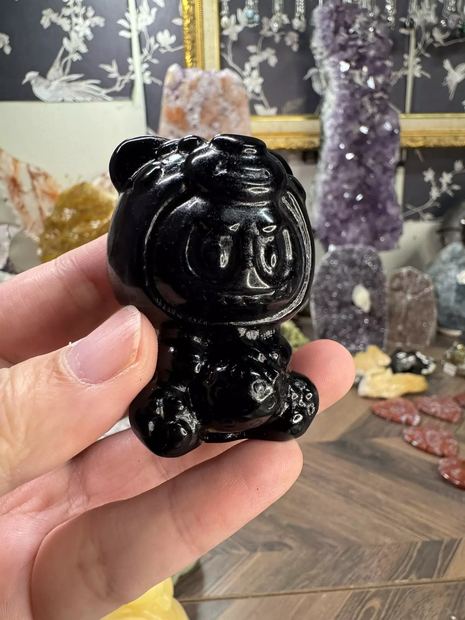 plant/$18| Strawberry Labubu in Tiger Jumpsuit - Obsidian-0