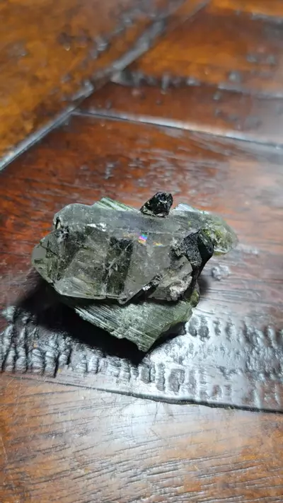 plant/Quartz sitting on tourmaline with tourmaline inclusions M.G Brazil 🌈-2-thumbnail