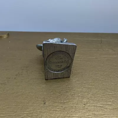 plant/Vintage 1983 Hudson Fine Pewter for Hallmark Mouse on Cheese Figurine-3-thumbnail