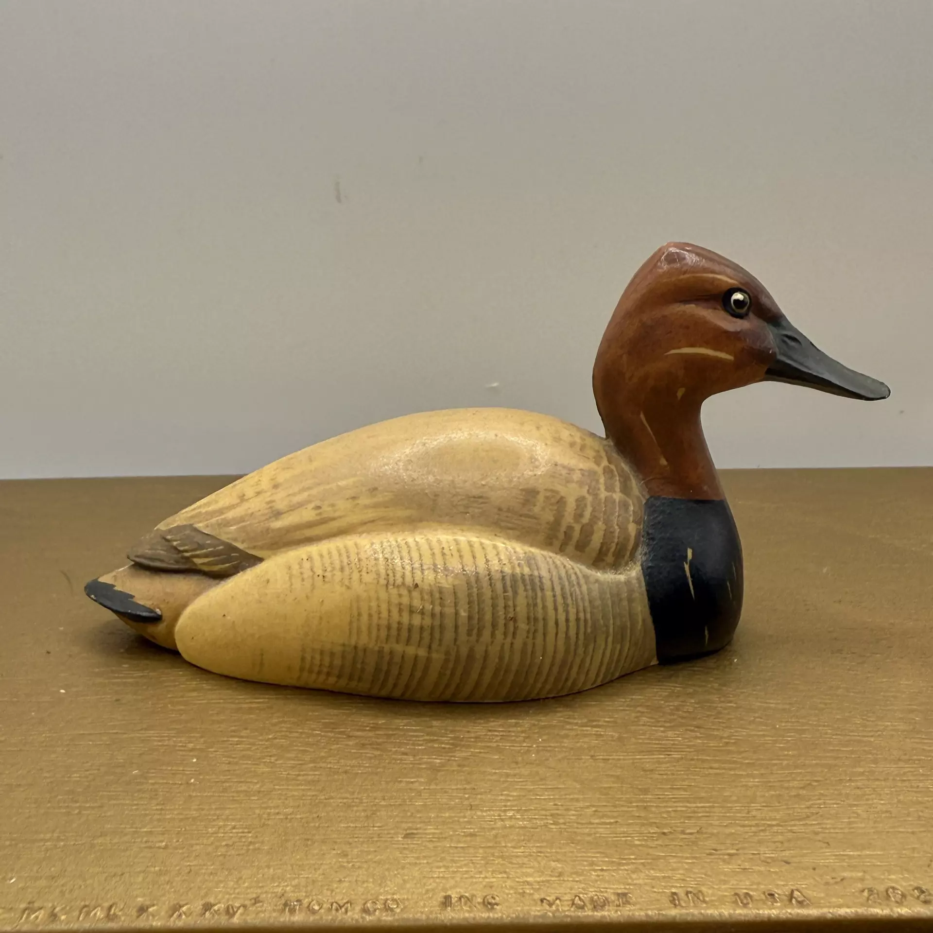plant/Vintage Canvas Back Duck Figurine -ANRI Wildlife Collection, Italy, 4.5 inch-1