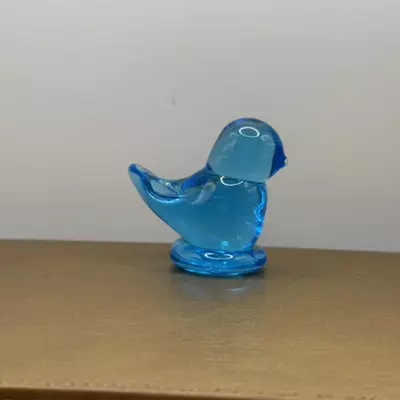 plant/Blue Bird of Happiness Glass Figurine by Ron Ray 1997-1-thumbnail