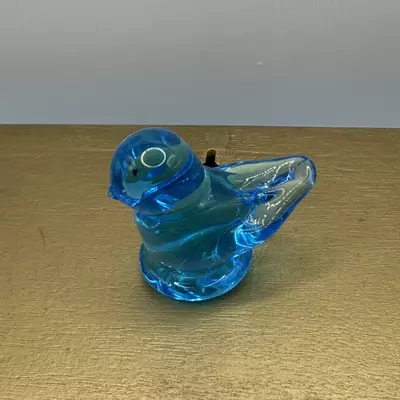 plant/Blue Bird of Happiness Glass Figurine by Ron Ray 1997-2-thumbnail