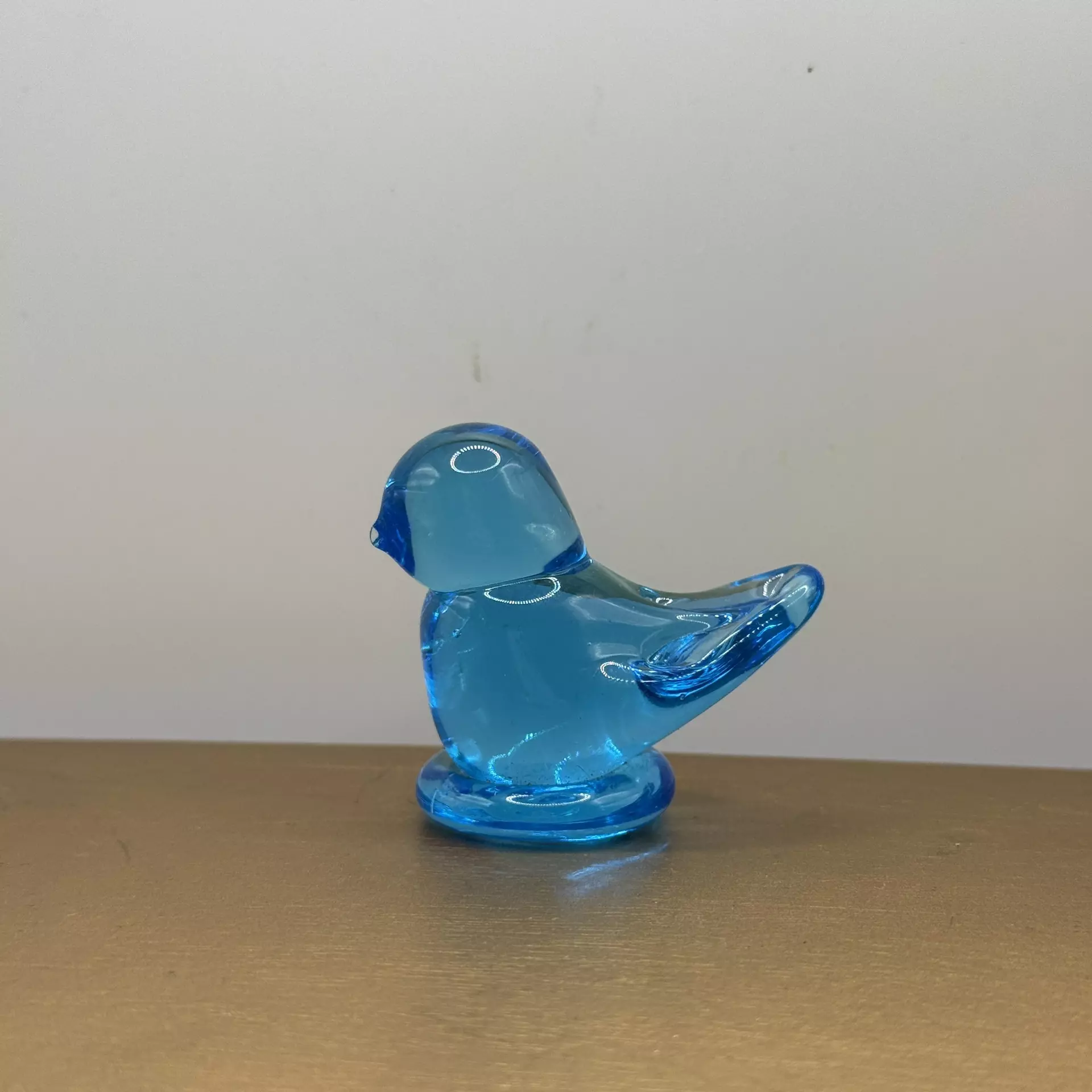 plant/Blue Bird of Happiness Glass Figurine by Ron Ray 1997-0