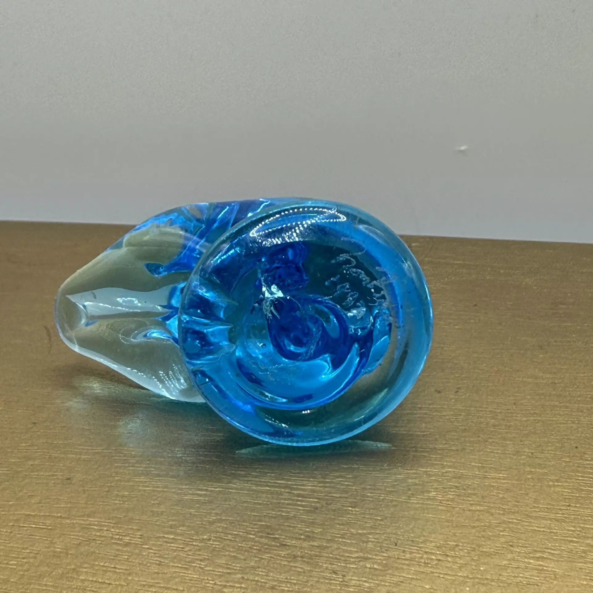 plant/Blue Bird of Happiness Glass Figurine by Ron Ray 1997-3