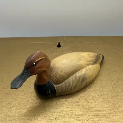plant/Vintage Canvas Back Duck Figurine -ANRI Wildlife Collection, Italy, 4.5 inch-2-thumbnail