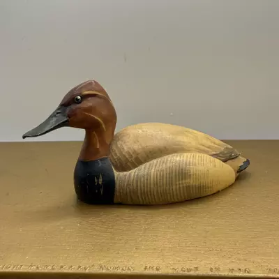 plant/Vintage Canvas Back Duck Figurine -ANRI Wildlife Collection, Italy, 4.5 inch-0-thumbnail