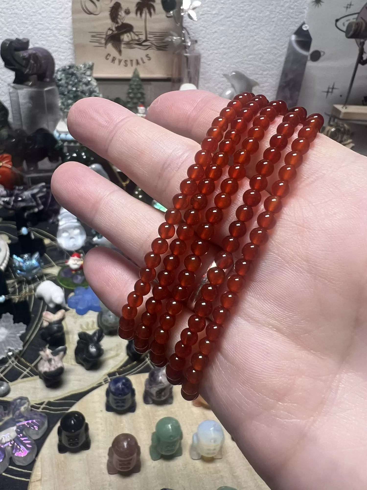 plant/$8| 4mm Carnelian Bracelet (one)-0