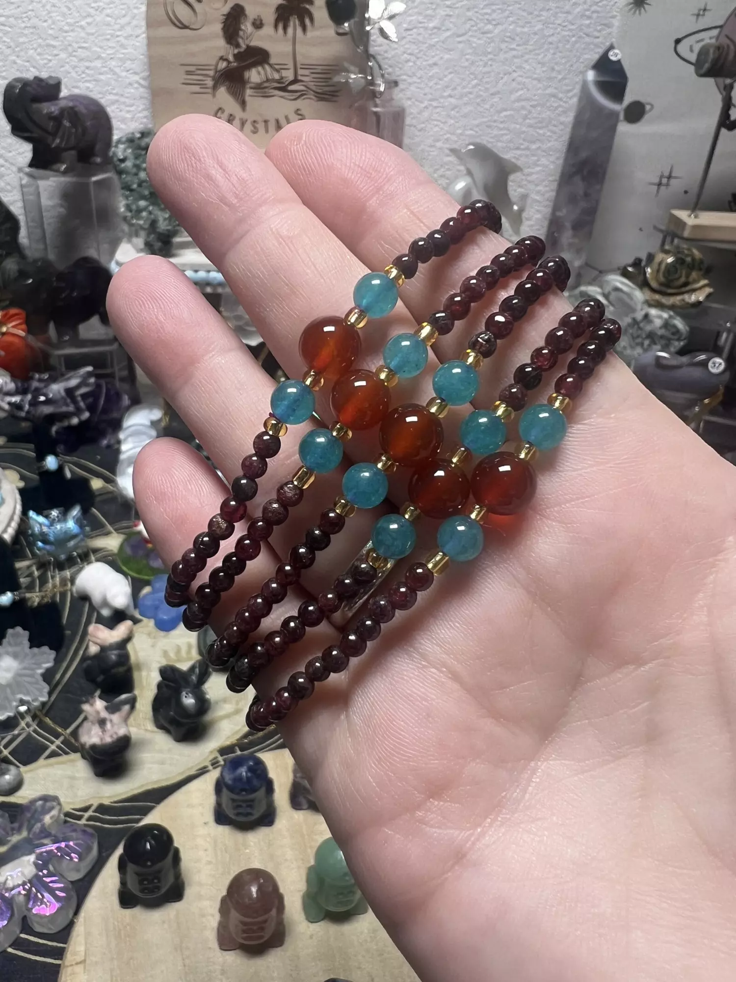 plant/$8| 4mm Garnet Bracelet (one)-0
