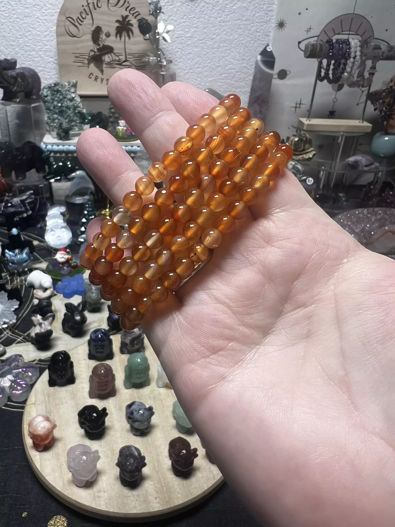 plant/$8| Multi Carnelian 6mm bracelet (one)-0