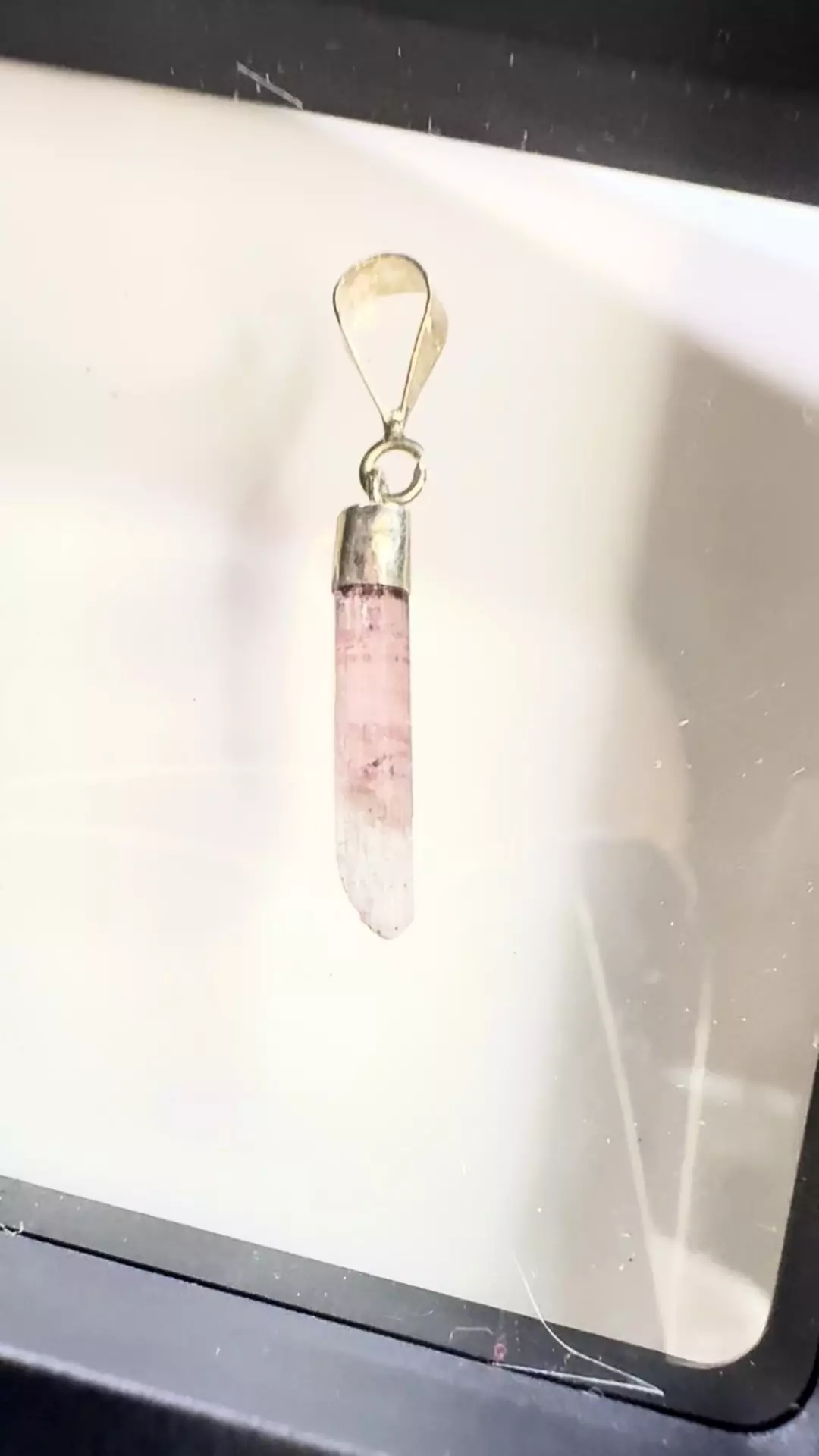 plant/$15| Pink Tourmaline Pendant - 925 Sterling Silver-1