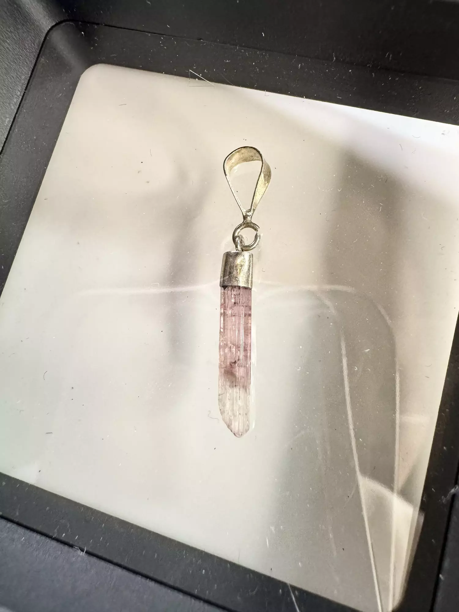 plant/$15| Pink Tourmaline Pendant - 925 Sterling Silver-0