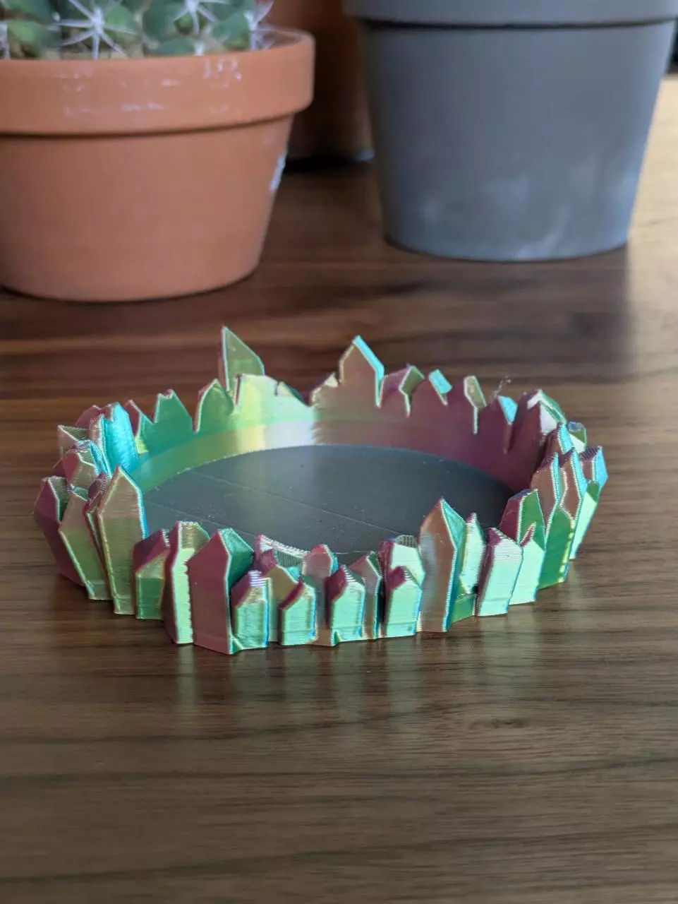 plant/3 inch Crystal tray: Rainbow steel-0