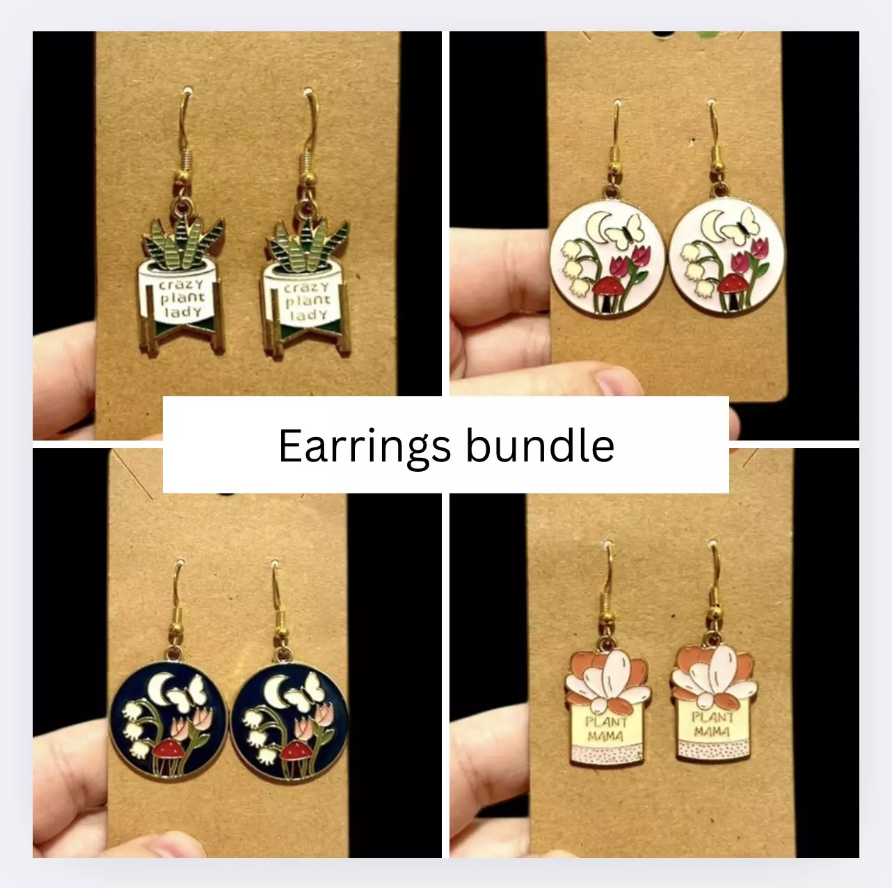 plant/Earrings bundle (4 total)-0
