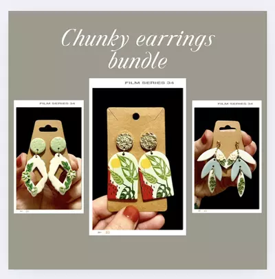 plant/Chunky earrings bundle (3 total)-0-thumbnail