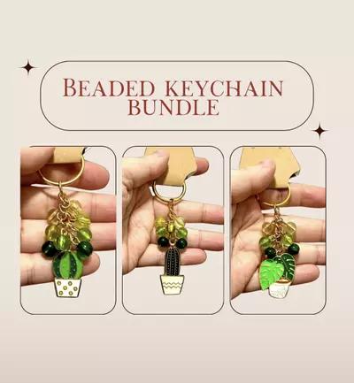 plant/Beaded keychain bundle (3 total)-0-thumbnail