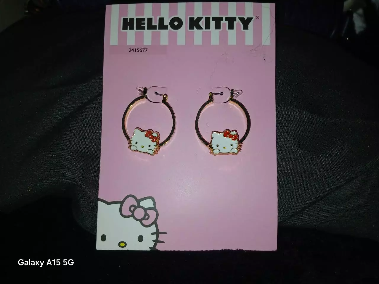 plant/Hello Kitty Enamel Dangle/Hoop Earrings (Gold Tone)-0