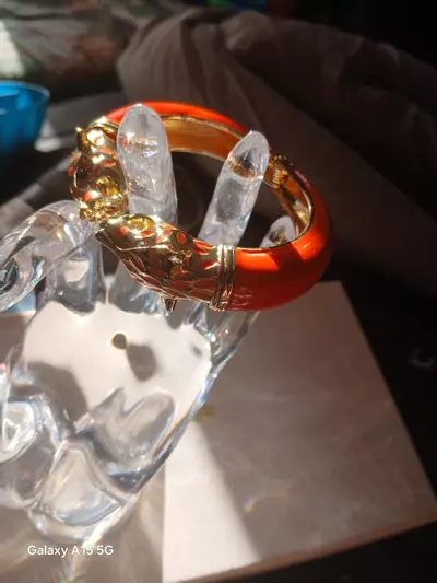 plant/🐆 Exotic Double Panther Head Gold-Plated Cuff Bangle-0-thumbnail