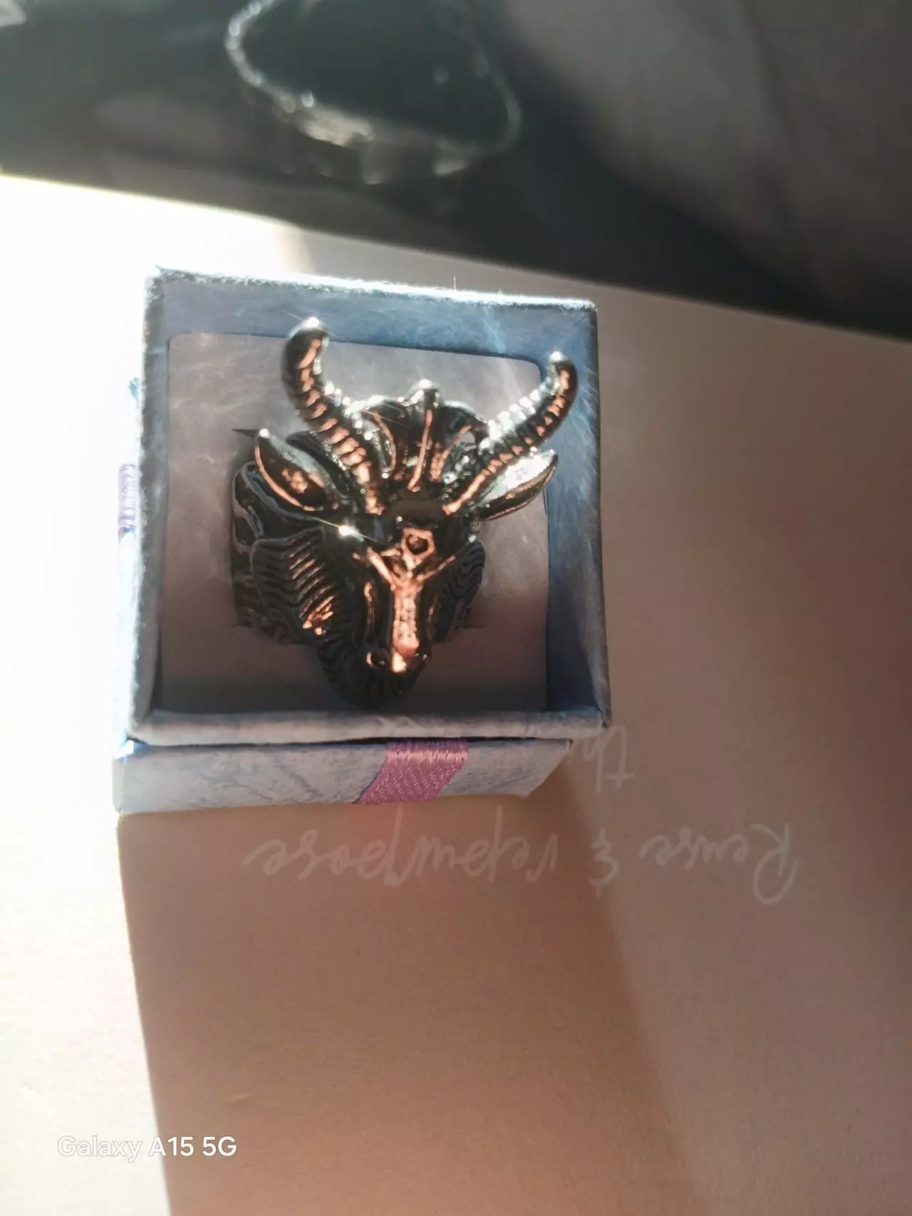 plant/Baphomet/Goat Head Ring sz 8b-0
