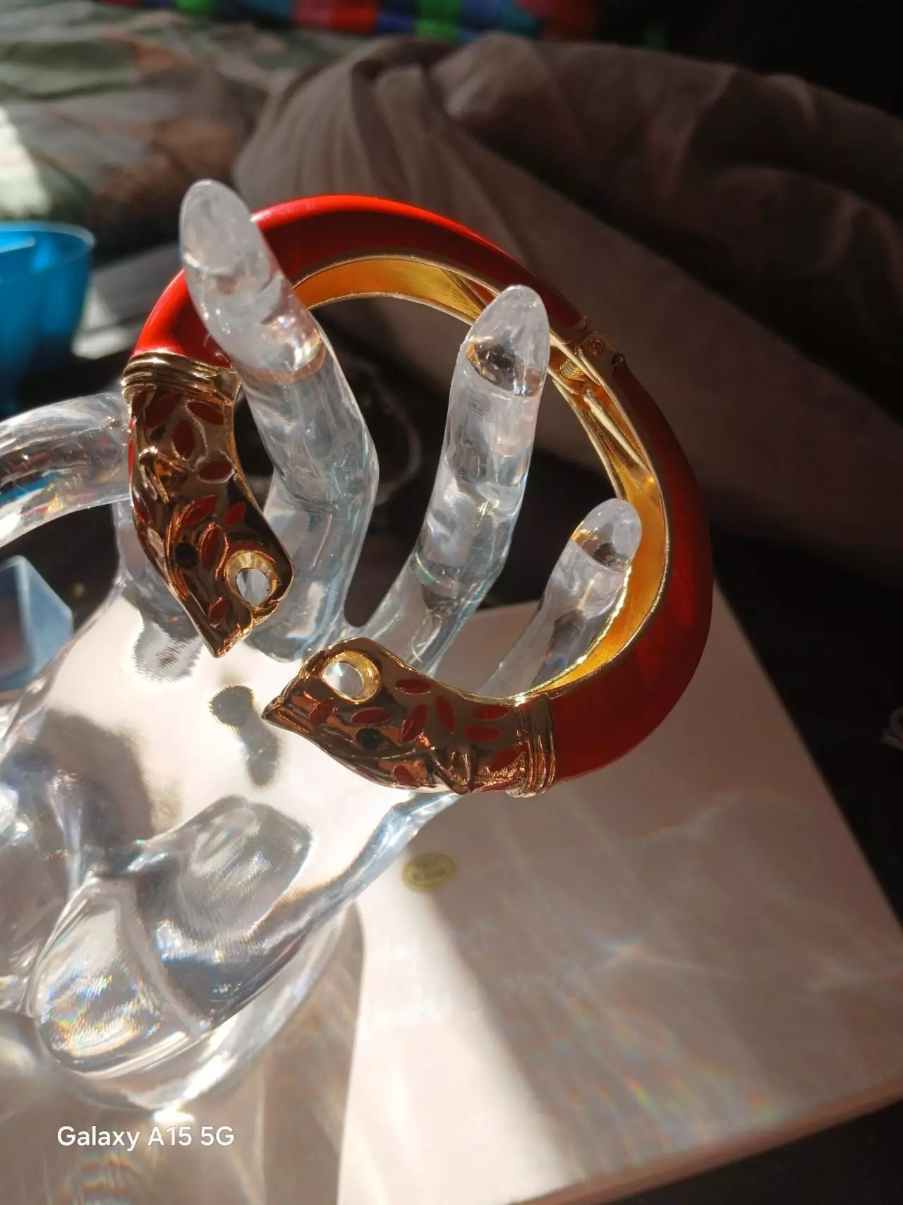 plant/🧡 Sleek Orange Enamel Double Leopard Head Cuff Bracelet-0