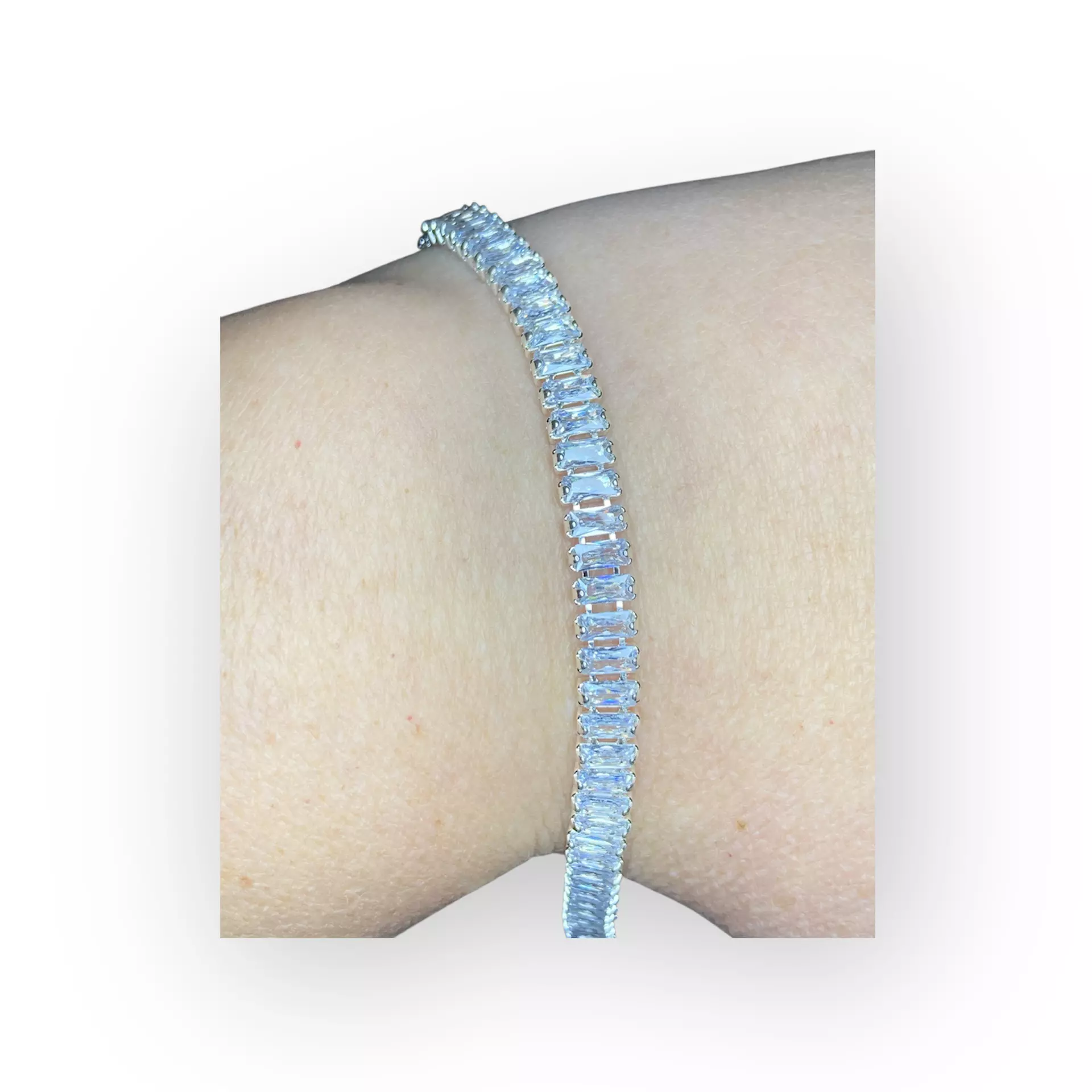 plant/New Silver tone bracelet made with Swarovski-0