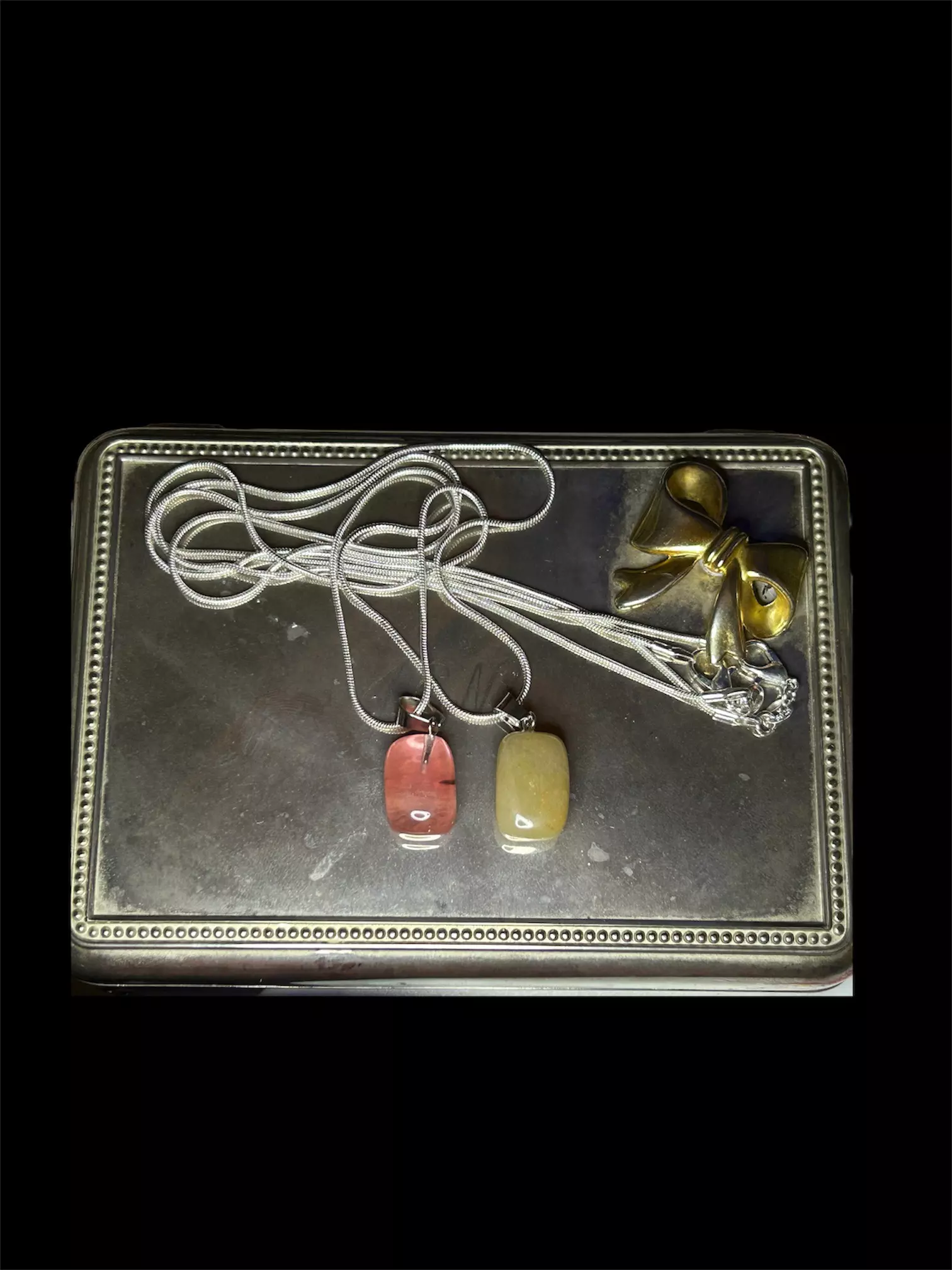 plant/Two stone pendants and necklaces bundle-0