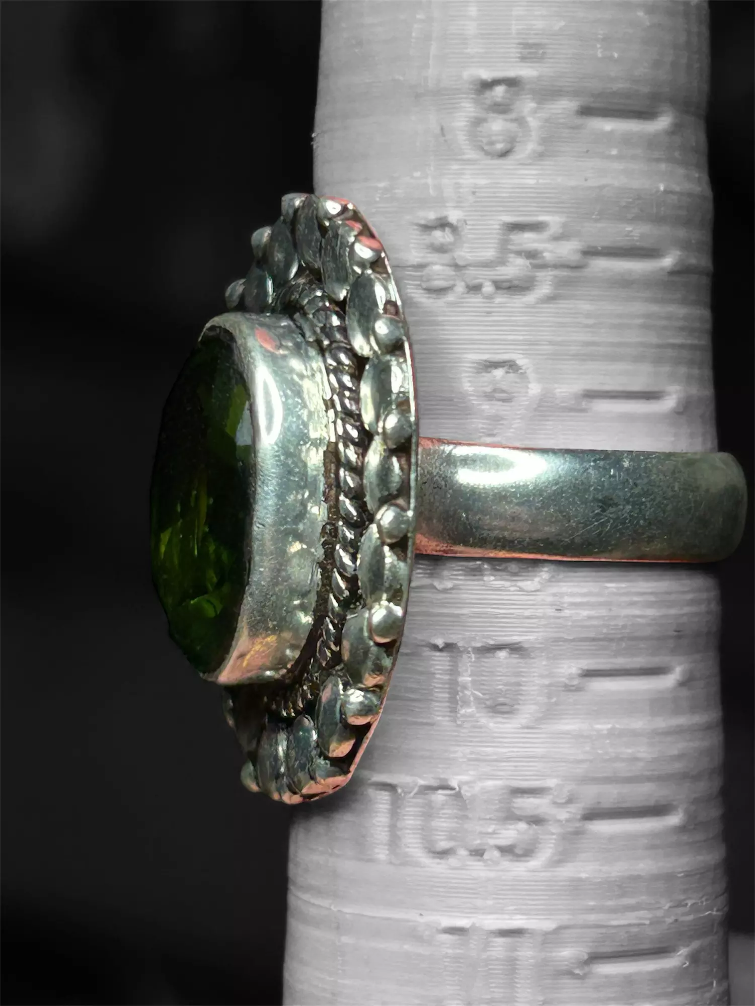 plant/Synthetic peridot ring-2